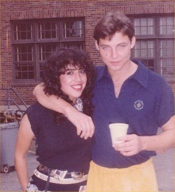 Jon Gibson with one of the professional dancers from the "She Told Me So" video shoot. Name unknown.
