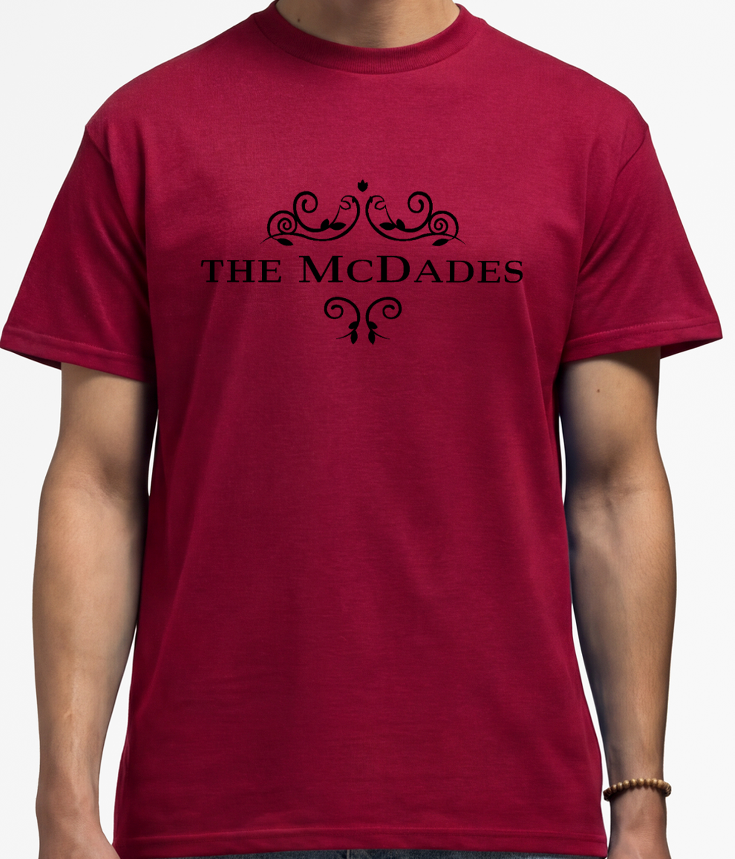 McDades Red Shirt with Black logo