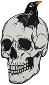 Crow in White Skull T-Shirt