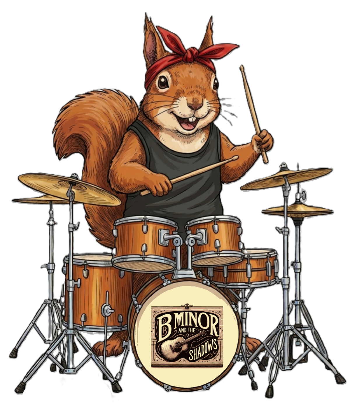 2-Sided B Minor and the Shadows "Cindy Black Squirrelman" T-Shirt