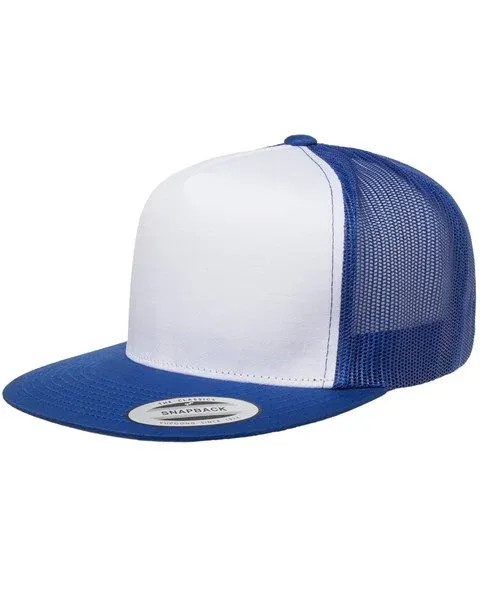 5 Panel Flat Brim Snapback Trucker Hat (8 Colors Available)