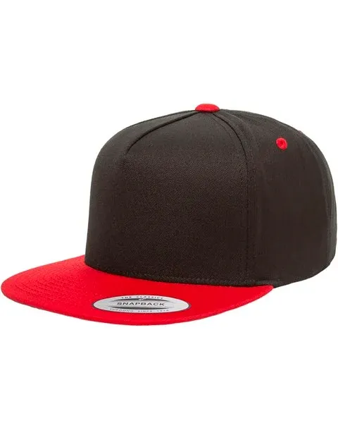 5 Panel Flat Brim Snapback Hat (10 Colors Available)