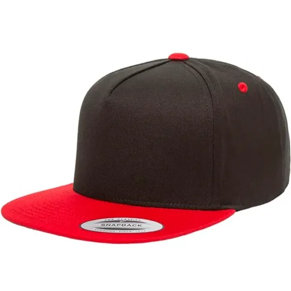 5 Panel Flat Brim Snapback Hat (10 Colors Available)