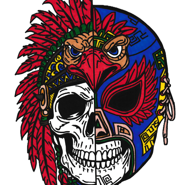 Aztec Eagle Warrior/Lucha Mask T-Shirt