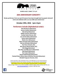 Uptown Folk Club 20th Anniversary Concert