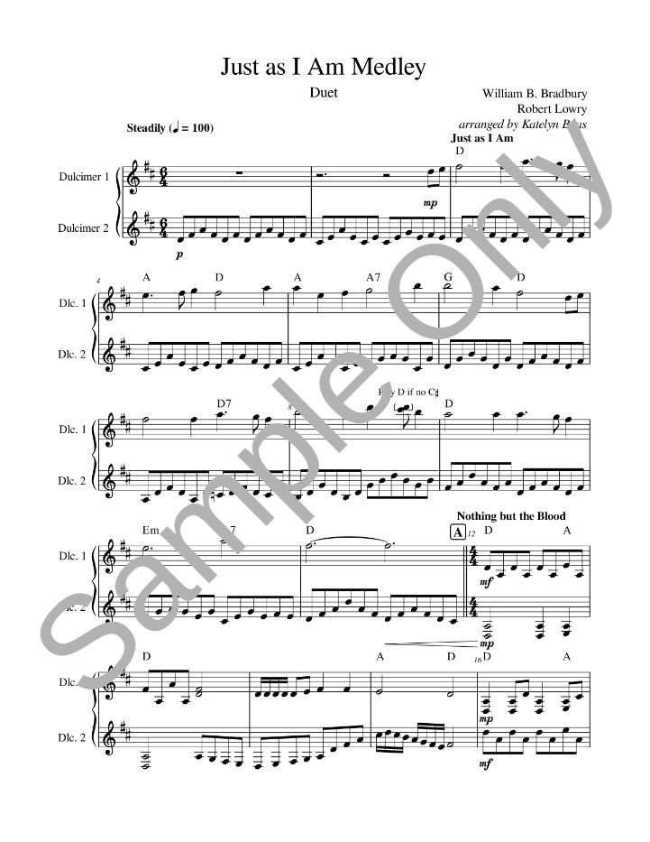 Just as I Am Medley (Duet) PDF Download