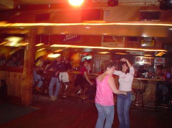 I caught this pic of Linda with her friend dancing
