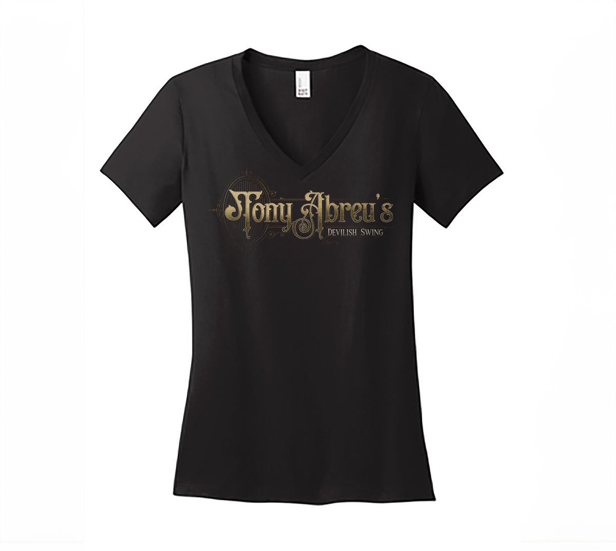Fitted V-NECK with Gold Layered Logo