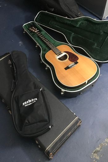 Martin HD-28 acoustic guitar in the studio for Scott Hall musician and songwriter session

