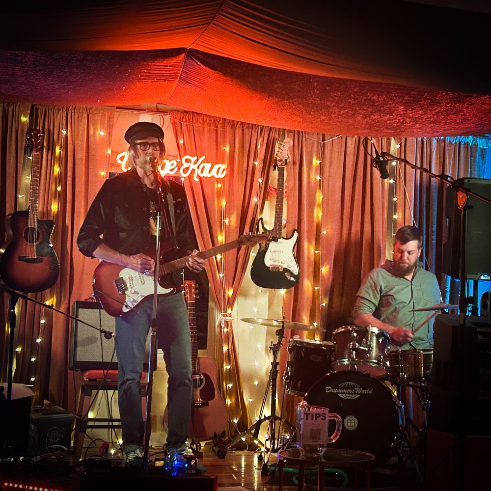 Scott Hall Musician and Songwriter Live at Vintage Kava. with Logan Templeton on drums.