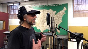 Scott Hall musician and songwriter in the studio
