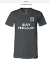  "Say Hello" Unisex Short Sleeve V-Neck Jersey Tee - Asphalt