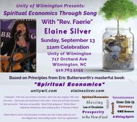 Music-inspired Program: Spiritual Economics through Song by Rev. Faerie Elaine Silver