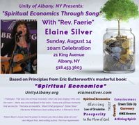 Elaine Silver presents her Music-inspired Program: "Spiritual Economics" and all (or most) Music.