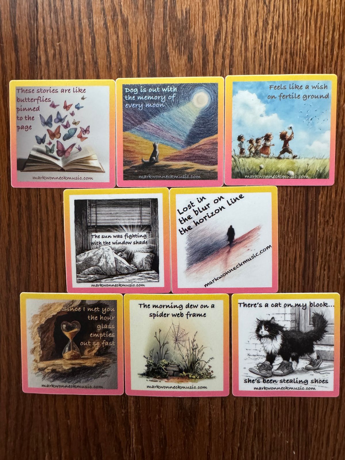 SET OF ALL EIGHT STICKERS!