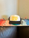 Black/White/Black and Sun Yellow Logo'd - Mid profile - Foam Trucker -small head