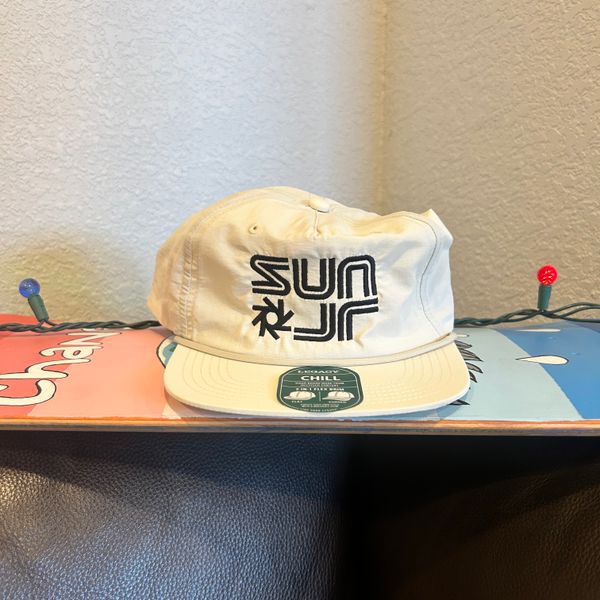 Snow Pow White Embroidered Nylon Floppy Cap
