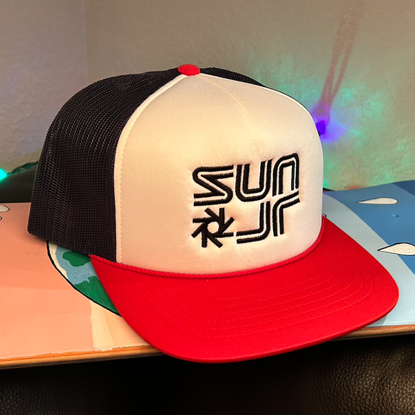 Red/White/Navy Foam Trucker-small head