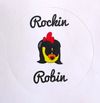 Cartoon Rockin' Robin Round Sticker 1.5' X 1.5'