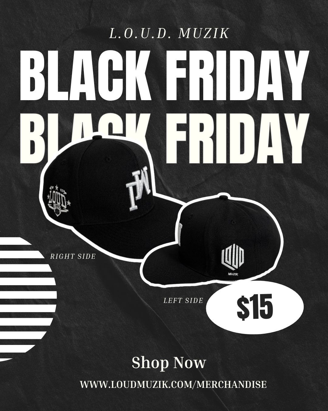 LOUD MUZIK Upside-Down LM Logo Hat – White Crest