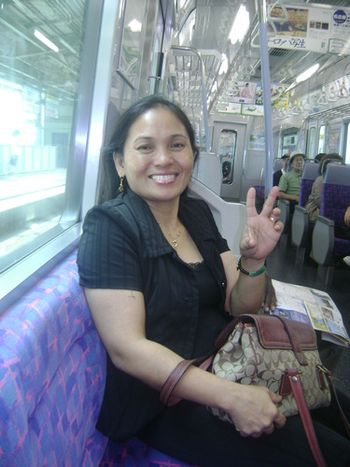 Off the plane and on the train...
