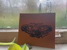 Lino Block Moth Print Card