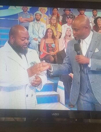 On the show with Mr Wayne Brady, Let's Make A Deal.
