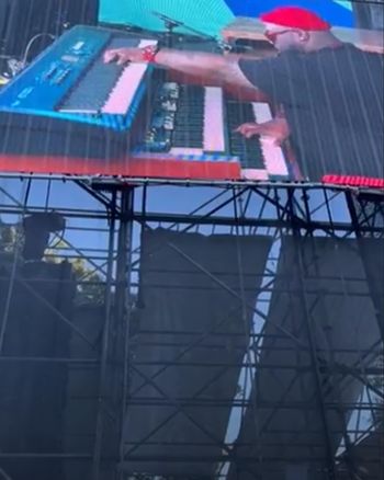 I didn't know I was on the big screen at the Waterfront Blues Fest.
