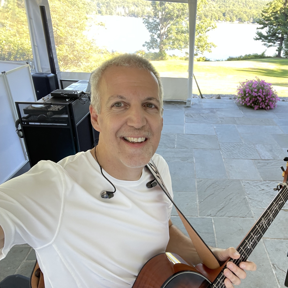 Mike Lucey on a Wedding Patio