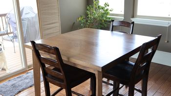 Bar Hight Breakfast Table
White Oak - Weathered Grey Stain
