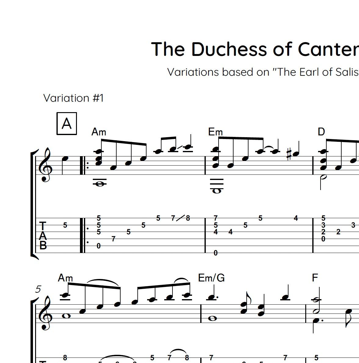 The Duchess of Canterbury (std tuning)