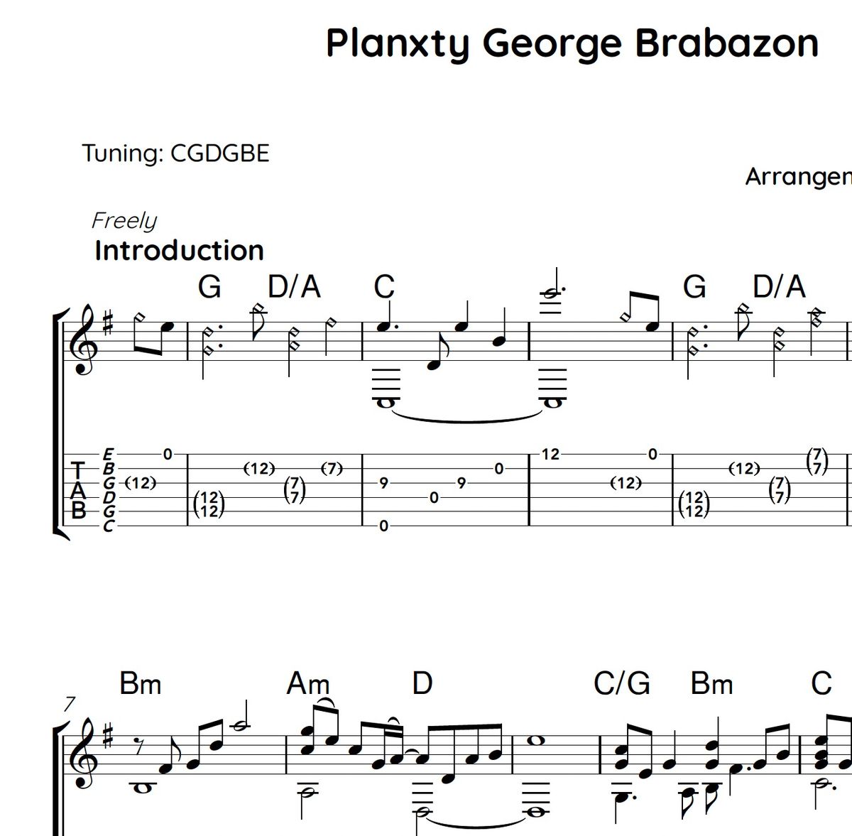 Tab: Planxty George Brabazon