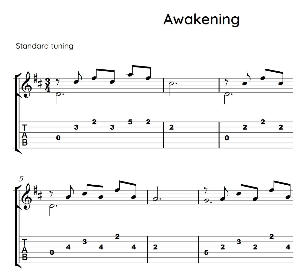 Awakening Tab - Standard Tuning