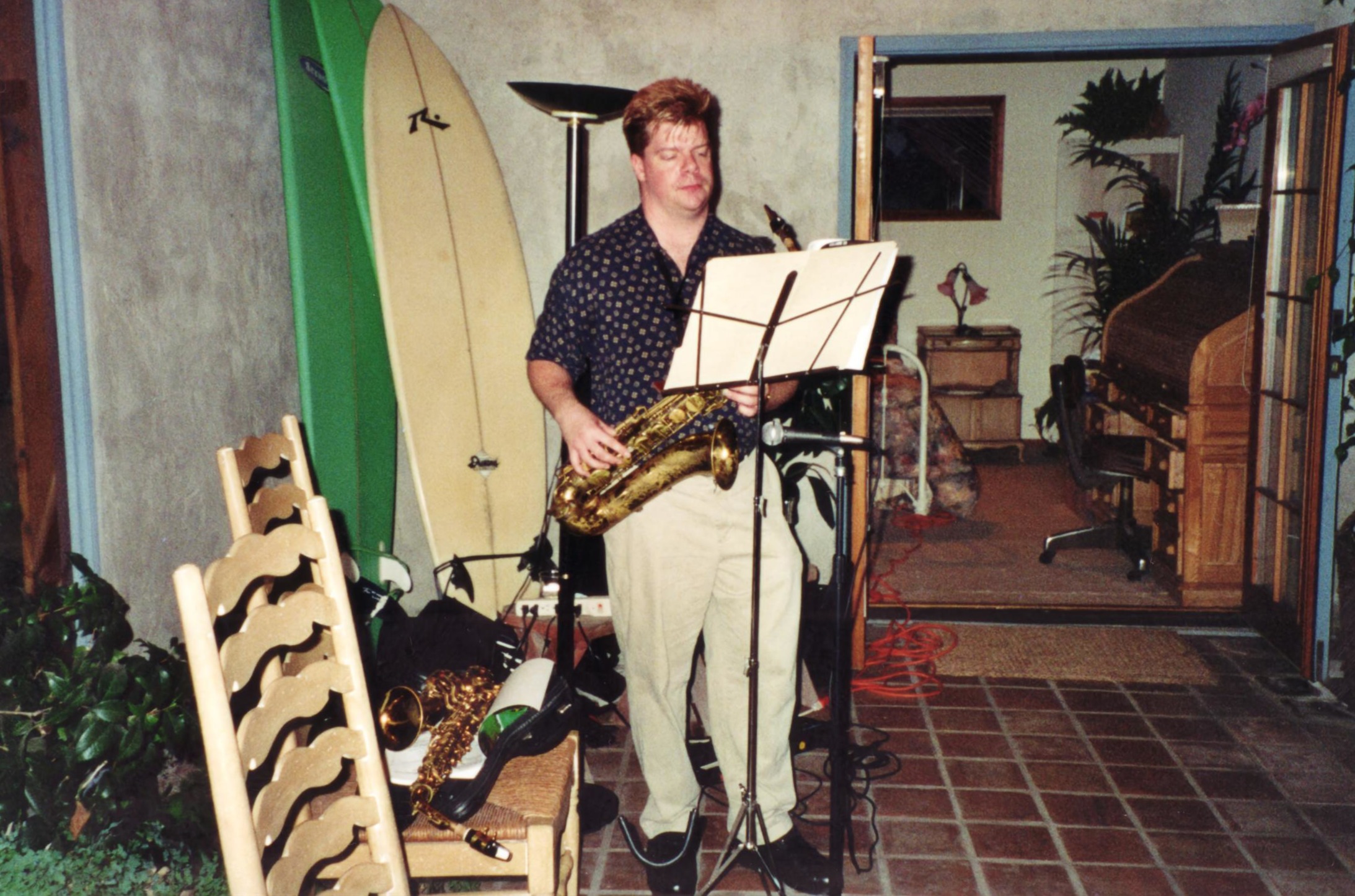 Brian Grace performing at a private party solo gig, June 2000