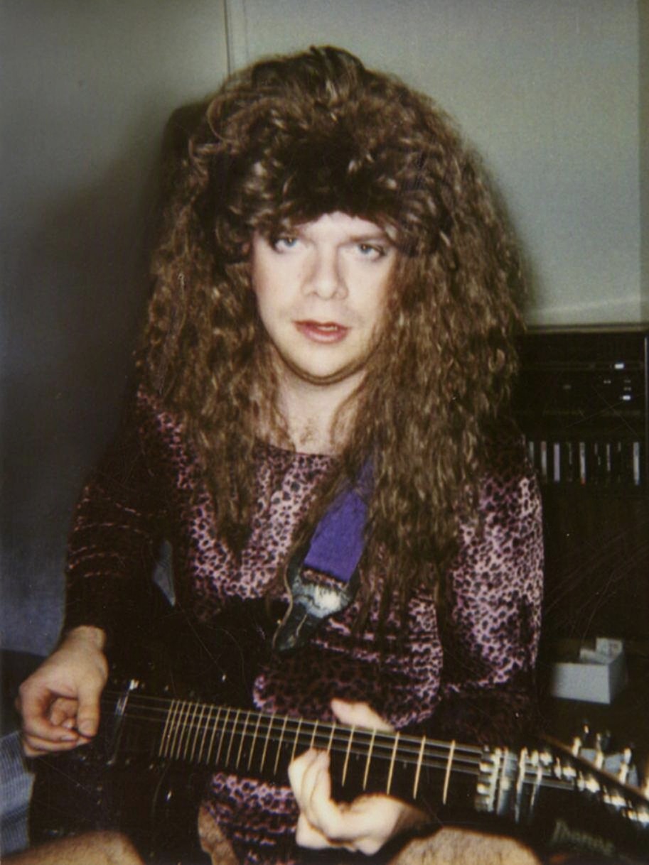 Brian Grace wearing the infamous heavy metal wig, circa 1995