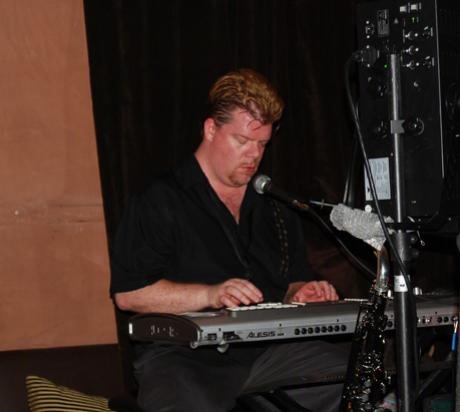 Brian Grace playing keyboards with Satisfaction, Newport Beach 2008