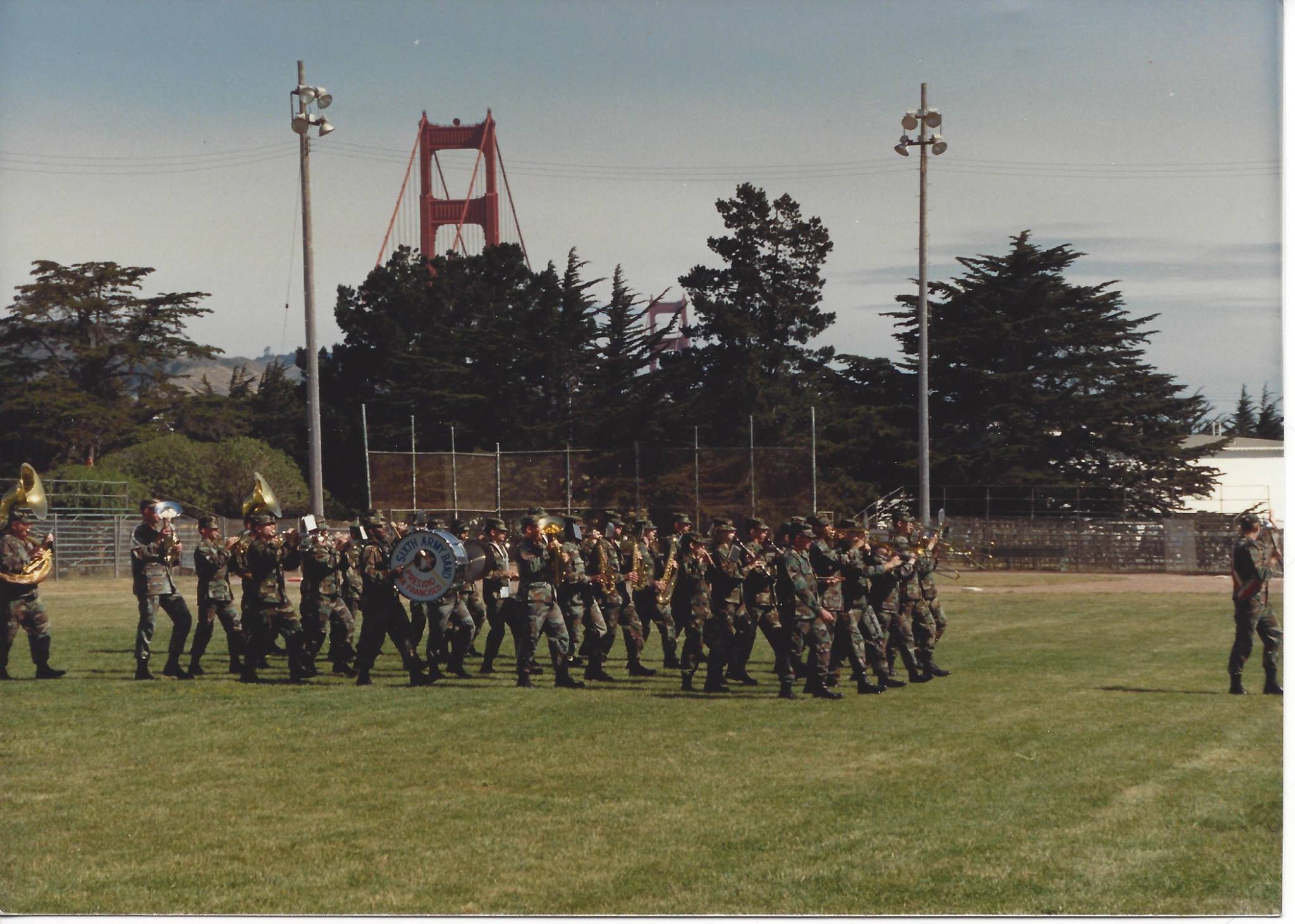 Brian Grace on sax, Presidio of San Francisco military ceremony, 1993