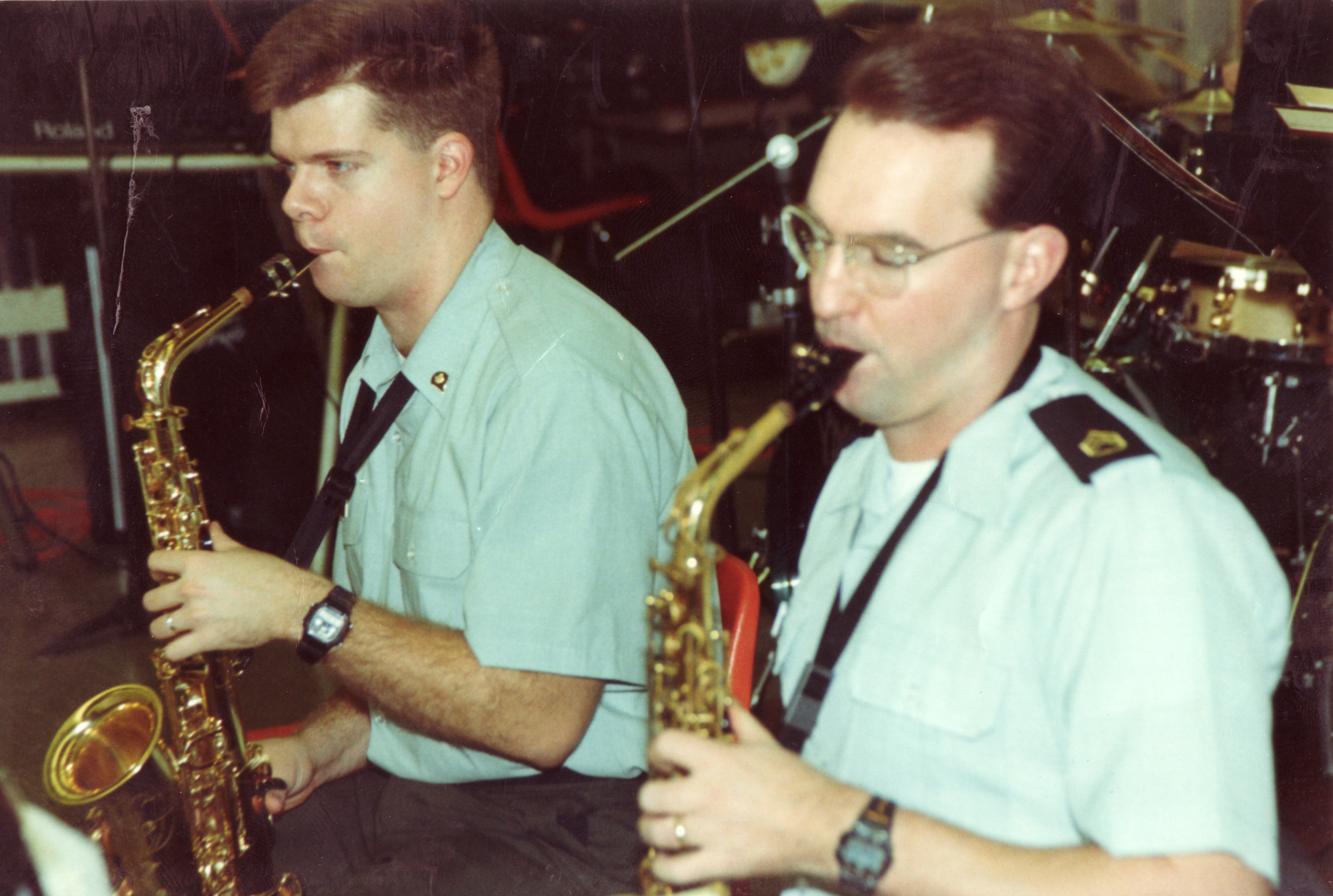 Brian Grace and SSG Winterhalter performing with the 6th Army Stage Band, 1994
