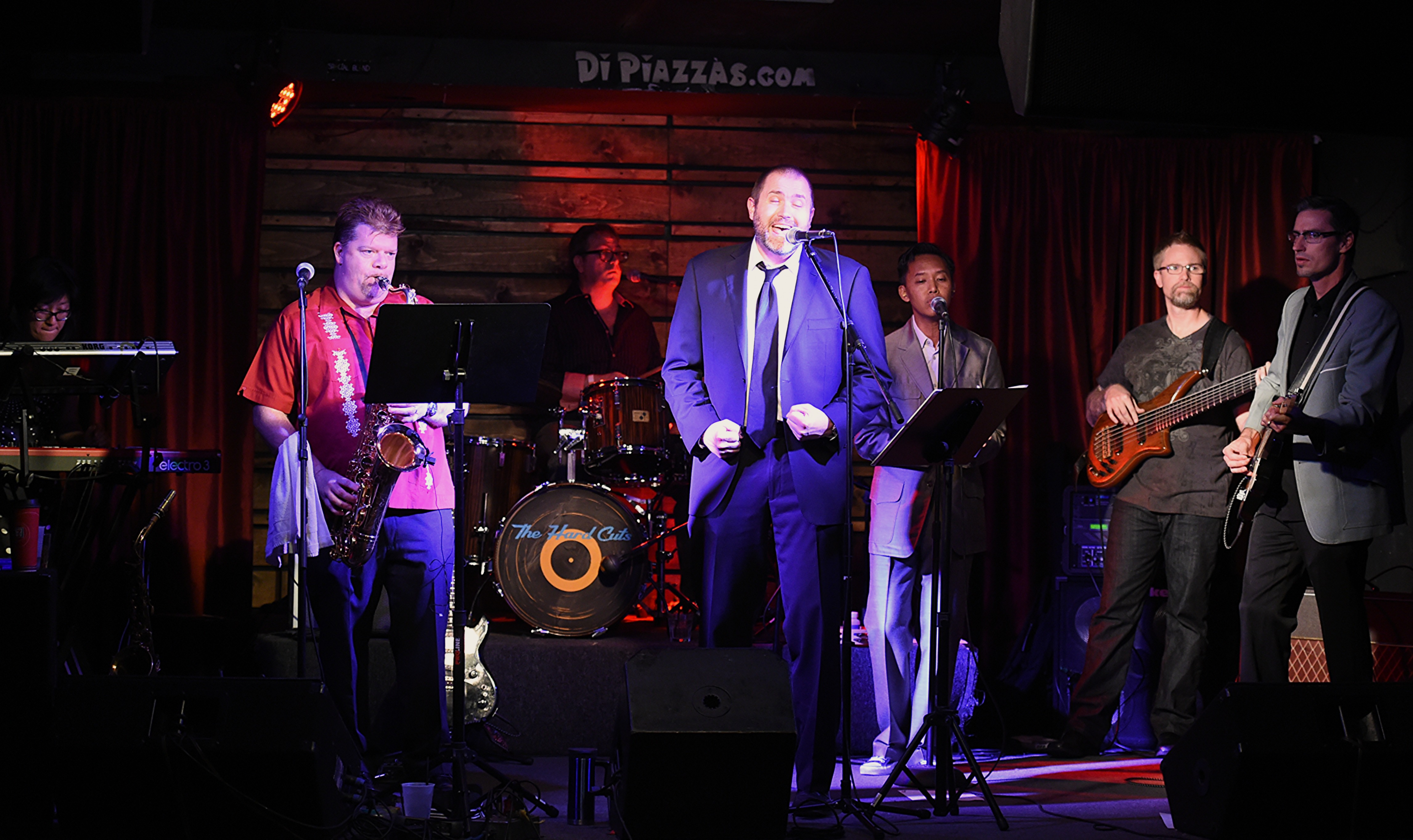 Brian Grace playing sax with The Hard Cuts, Long Beach CA, 2015
