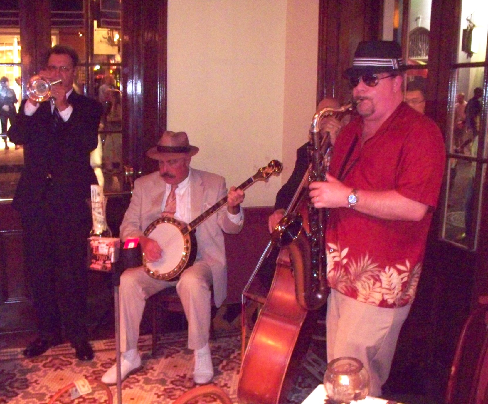 Brian Grace playing sax in New Orleans, 2011