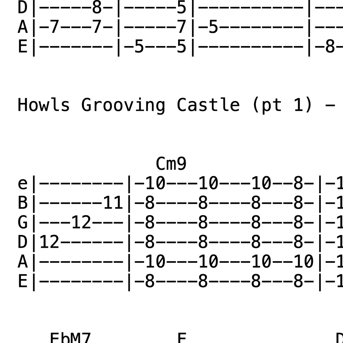 Guitar Tabs for Howl's Grooving Castle