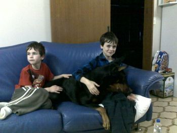 loves his cuddles with the kids
