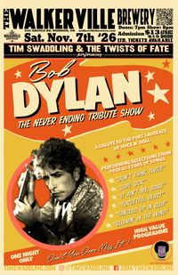 Tim Swaddling & the Twists Of Fate perform BOB DYLAN: The Never Ending Tribute Show - Walkerville Brewery - Windsor, ON, Canada