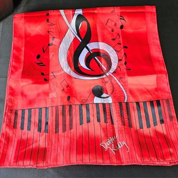 Red  Music Note Scarf