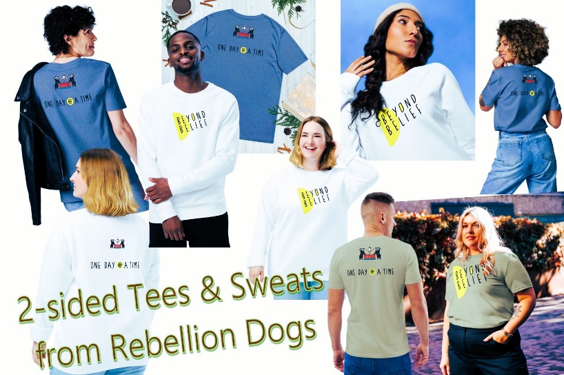 A collage of several people wearing t-shirts

Description automatically generated