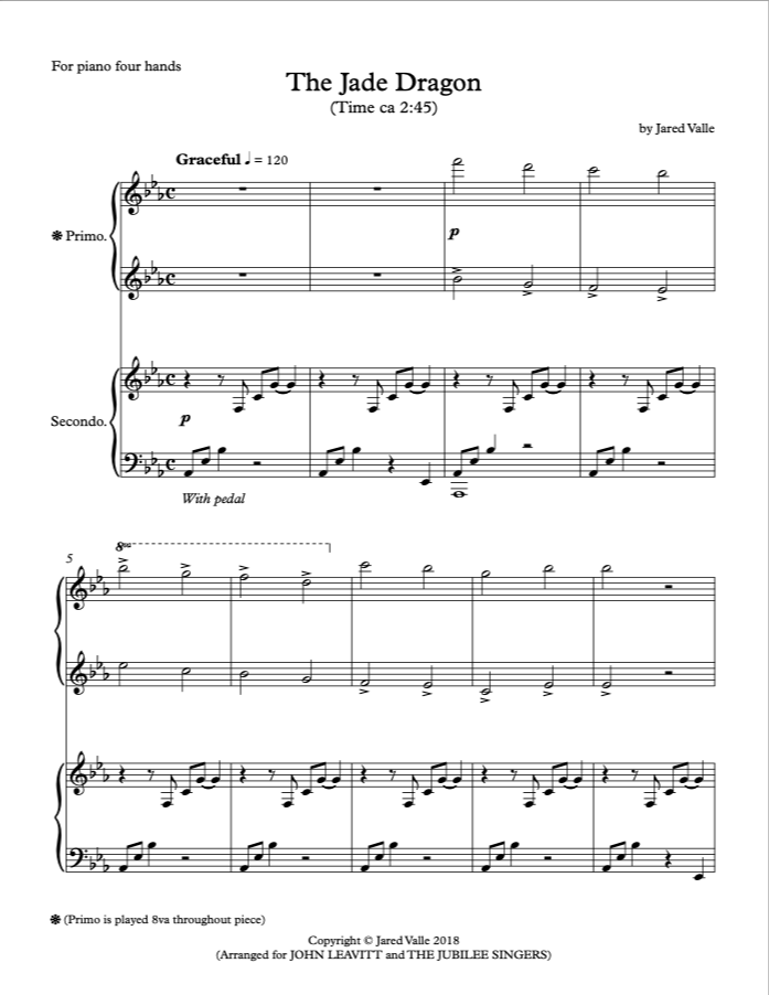 The Jade Dragon - Piano 4 hands