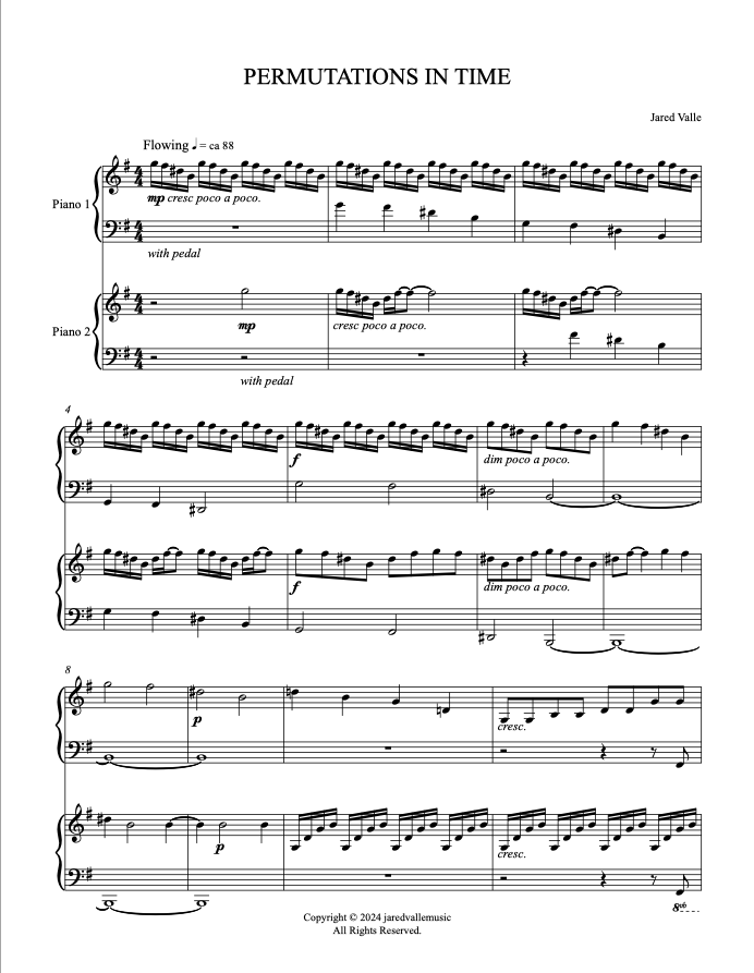 Permutations in time - Piano duet