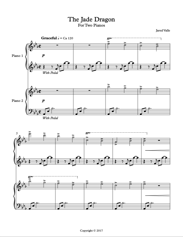 The Jade dragon - Piano duet