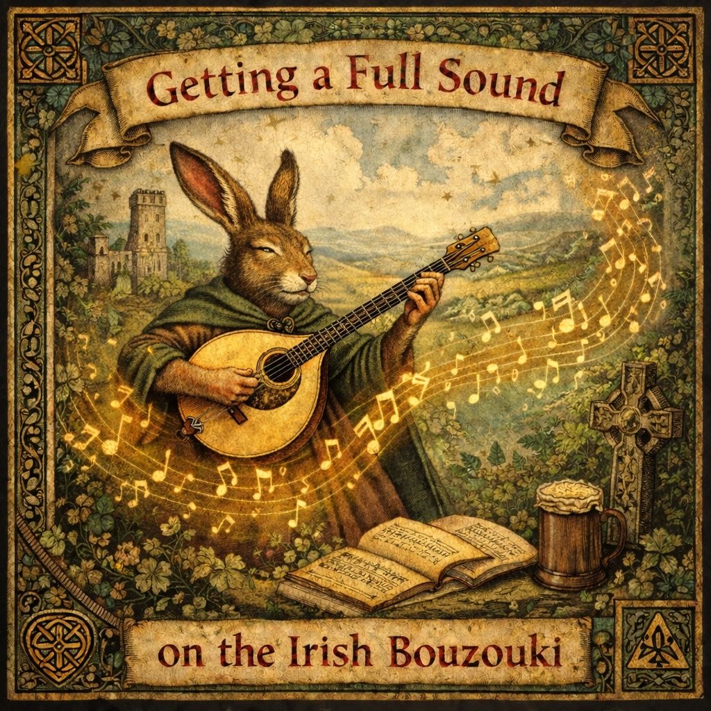 Irish Bouzouki Lesson - How to Get a Full Sound Part 2