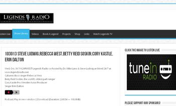 Thank You Dr Mike Lano and Legends Radio for featuring me on your show.!
LegendsRadio.com listen Oct. 30th 2013
